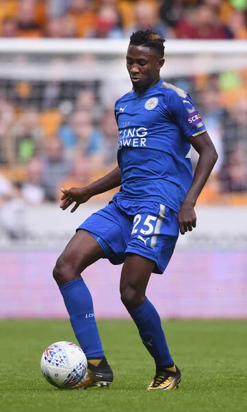 Wilfried Ndidi of Leicester in action during the pre-season friendly match between Wolverhampton Wanderers and Leicester City at Molineux on July 29, 2017 in Wolverhampton, England. (July 28, 2017 - Source: Michael Regan/Getty Images Europe)