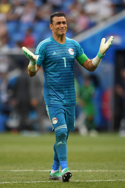 Essam El Hadary of Egypt reacts during the 2018 FIFA World Cup Russia group A match between Saudia Arabia and Egypt at Volgograd Arena on June 25, 2018 in Volgograd, Russia. (June 24, 2018 - Source: Catherine Ivill/Getty Images Europe)