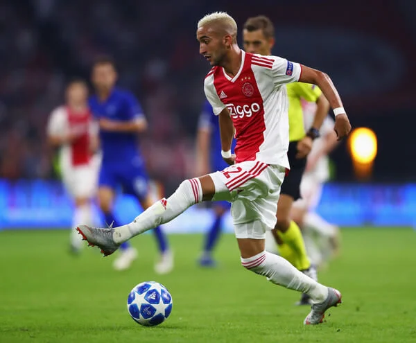 Hakim Ziyech of Ajax in action during the UEFA Champions League Play-off 1st leg match between Ajax and Dynamo Kiev held at Johan Cruyff Arena on August 22, 2018 in Amsterdam, Netherlands. (Aug. 21, 2018 - Source: Dean Mouhtaropoulos/Getty Images Europe)