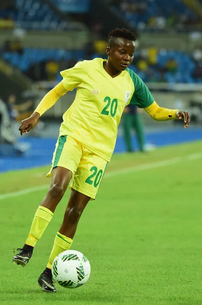 Thembi Kgatlana of South Africa runs with the ball during the Women's Group E first round match between South Africa and China PR on Day 1 of the Rio 2016 Olympic Games at the Olympic Stadium on August 6, 2016 in Rio de Janeiro, Brazil. (Aug. 5, 2016 - Source: Harry How/Getty Images South America)