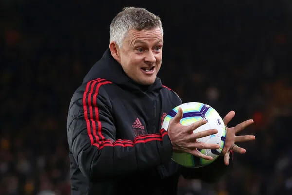 Ole Gunnar Solskjaer, Manager of Manchester United is seen with a match ball prior to the Premier League match between Wolverhampton Wanderers and Manchester United at Molineux on April 02, 2019 in Wolverhampton, United Kingdom. (April 1, 2019 - Source: Getty Images Europe)