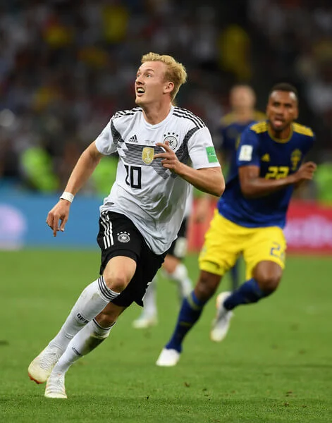 Germany player Julian Brandt in action during the 2018 FIFA World Cup Russia group F match between Germany and Sweden at Fisht Stadium on June 23, 2018 in Sochi, Russia. (June 22, 2018 - Source: Stu Forster/Getty Images Europe)