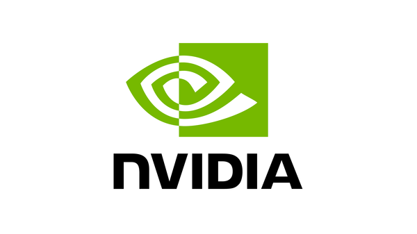 NVIDIA logo with stylized eye symbol and brand name in black