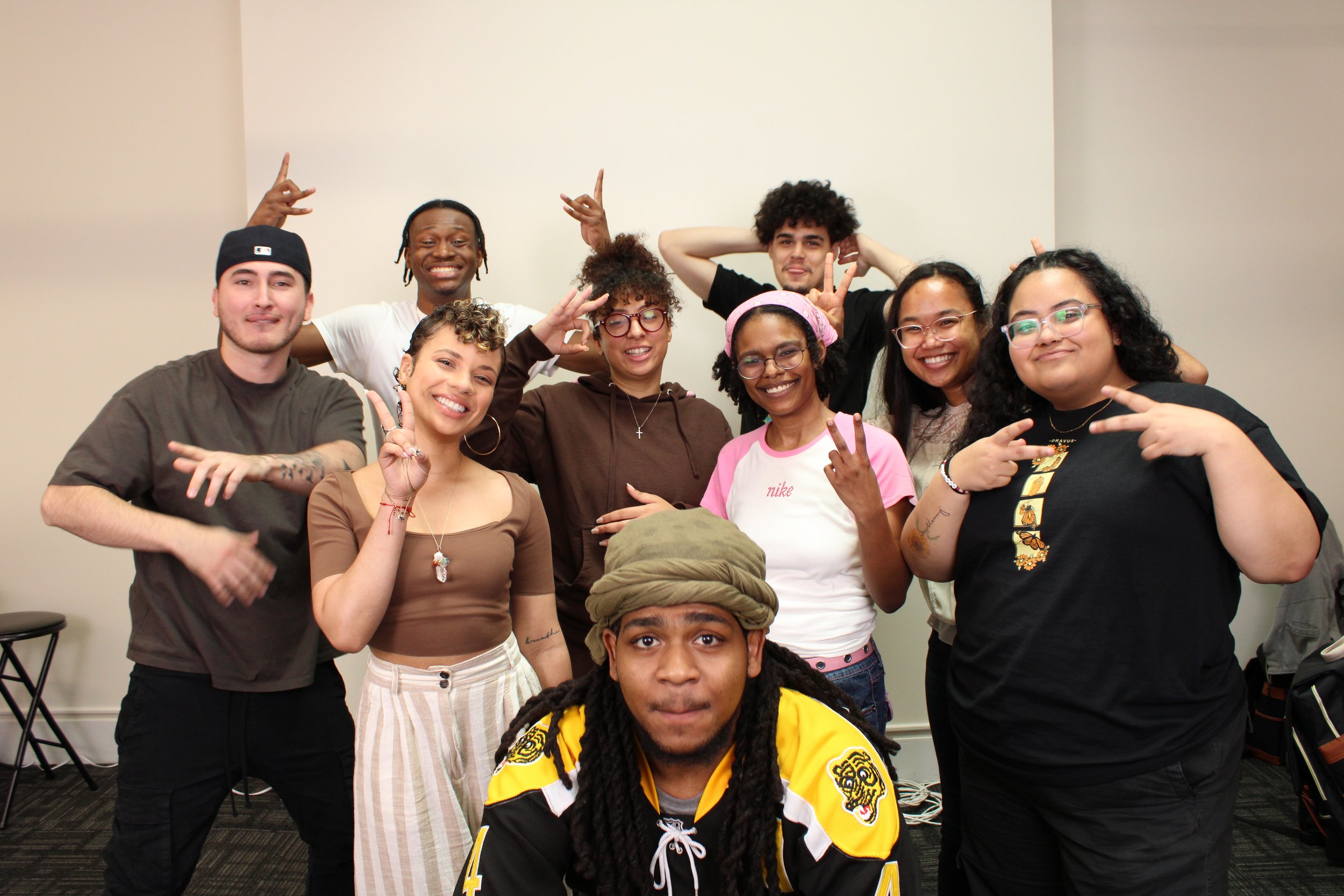   Cohort 6 of the Media Arts Apprenticeship poses for a group photo during picture day  