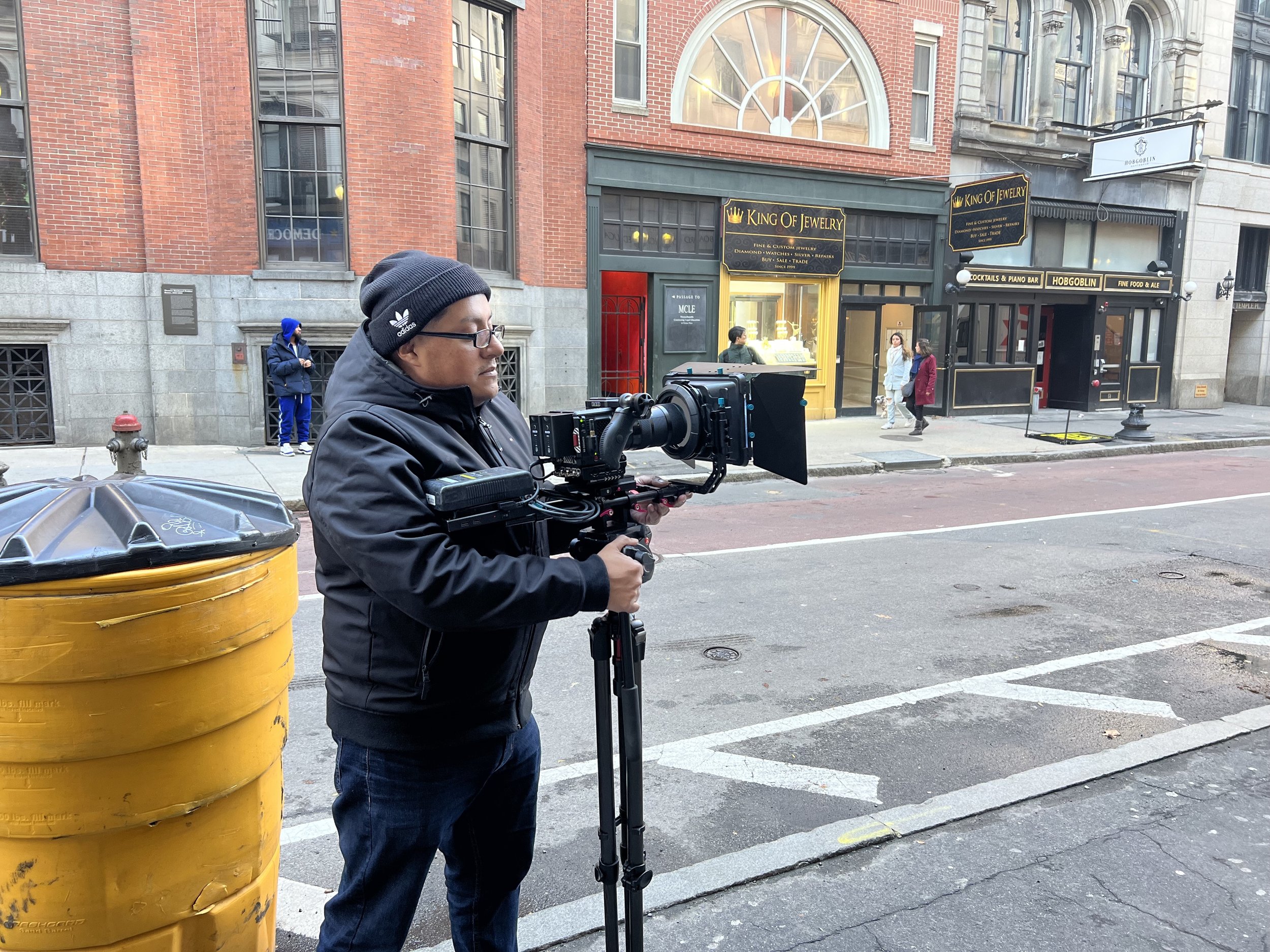   Marlon Orozco captures b-roll on the RED camera  