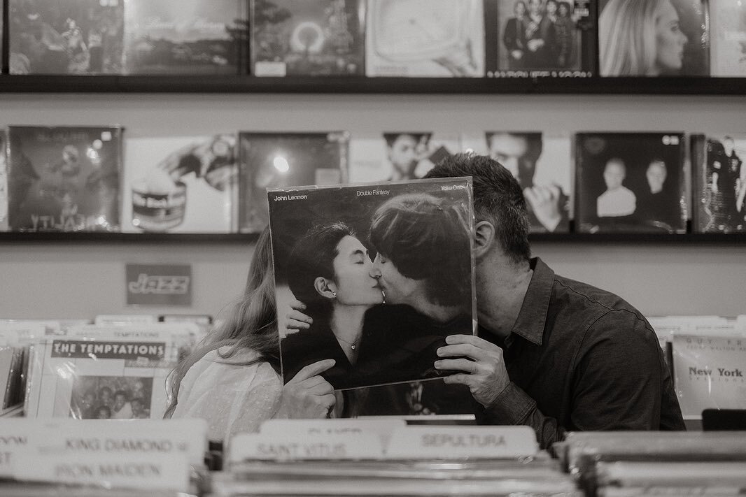 Emma and Jacob decided to recreate one of their first dates at @rattlebackrecords for their engagement session! Here are a few of the classic b&amp;w shots. ✨ #chicagoengagement #chicagoweddingphotographer #chicagoengagementphotographer