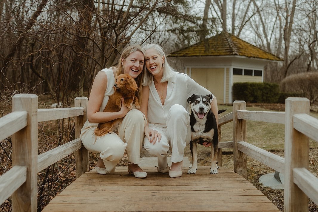Cat and Sarah decided to hold a backyard wedding at their grandparents home because they weren&rsquo;t able to travel to CA for their bigger celebration. The most special part was that their grandmother officiated it. &hearts;️