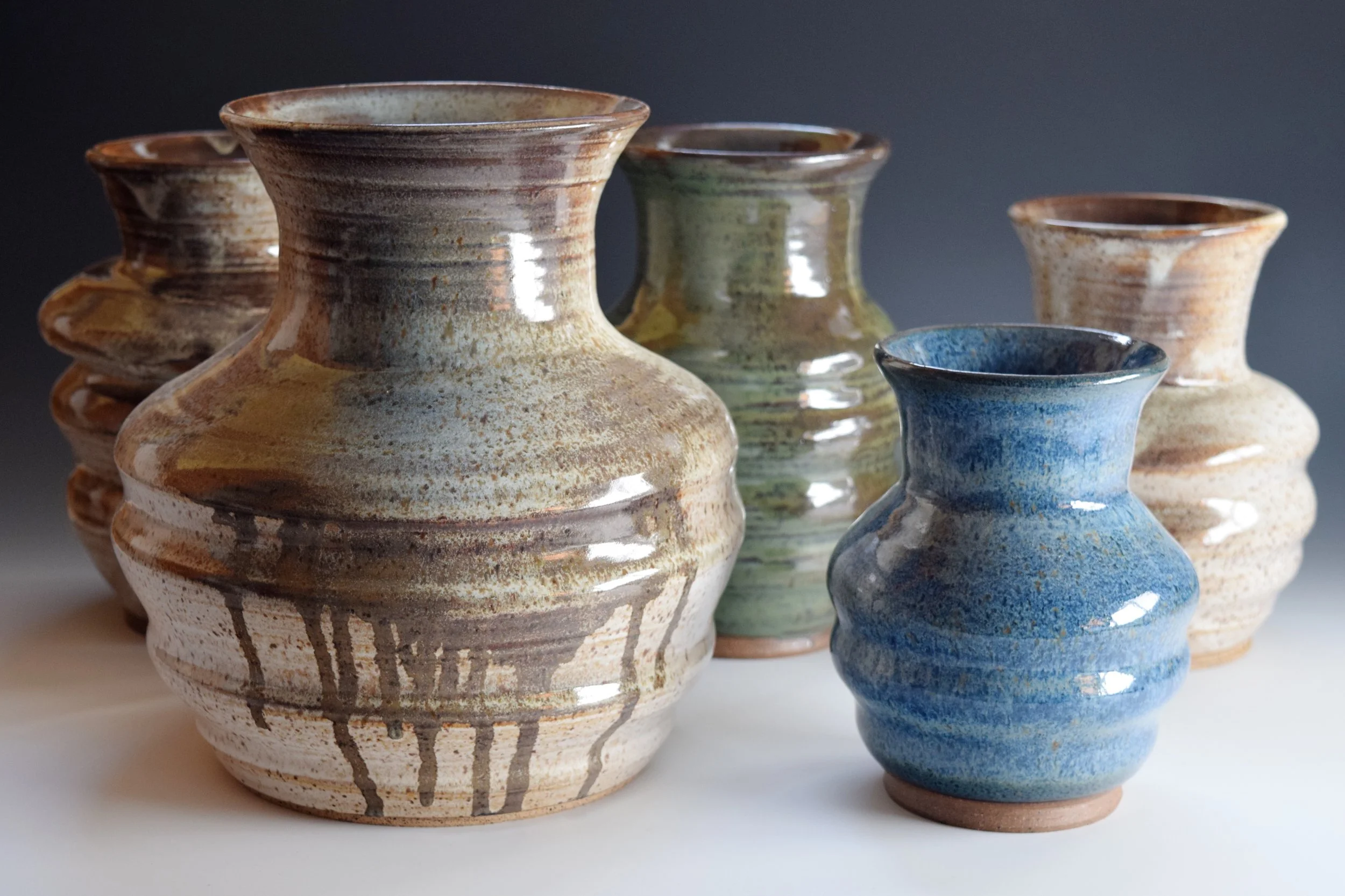 Flower Vases. Large and small 8-12” tall.