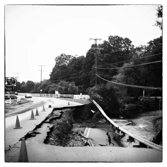 Shot with my Roleiflex 6x6 TLR: Section of road at route 60 and 92.