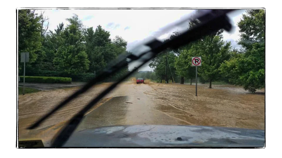 Shot with a LG G5 Smartphone: Part of the Greenbrier golf course in White Sulphur Springs (right) It had gotten worse as I drove on route 60.