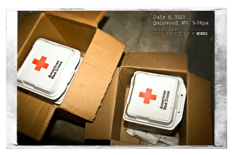 Meals stand ready to be taken to those residents that could not make it to the quinwood fire dept