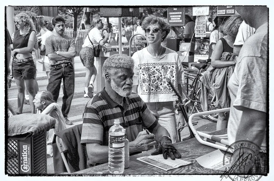 Meet and greet with Ted Hawkins, Chicago Blues Festival, 1994.