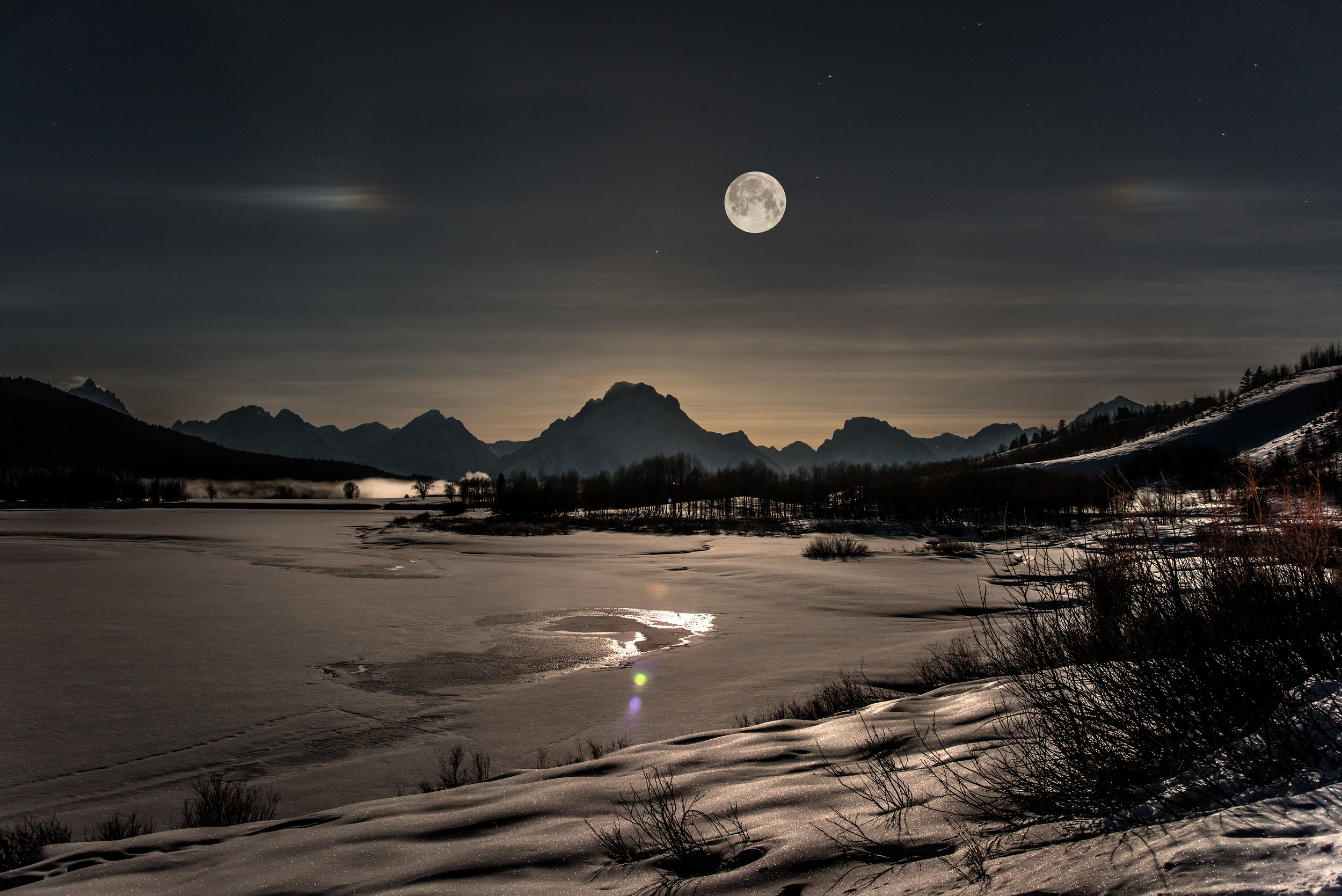 Moon Above Mt. Moran