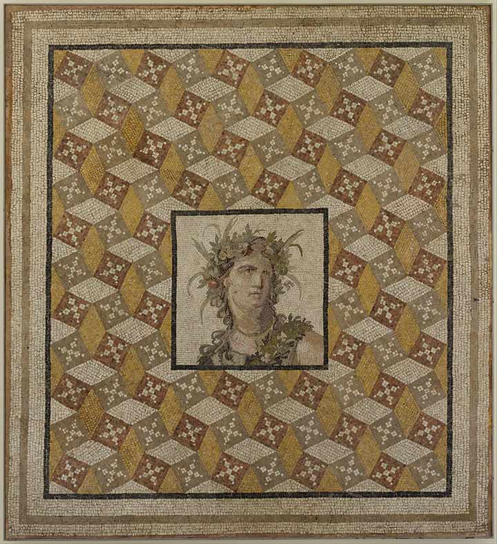 Mosaic floor panel, 2nd century A.D. Roman. Stone, tile, and glass, 89 x 99 in. (226.1 x 251.5 cm). The Metropolitan Museum of Art, New York, Purchase, Joseph Pulitzer Bequest 1938 (38.11.12)