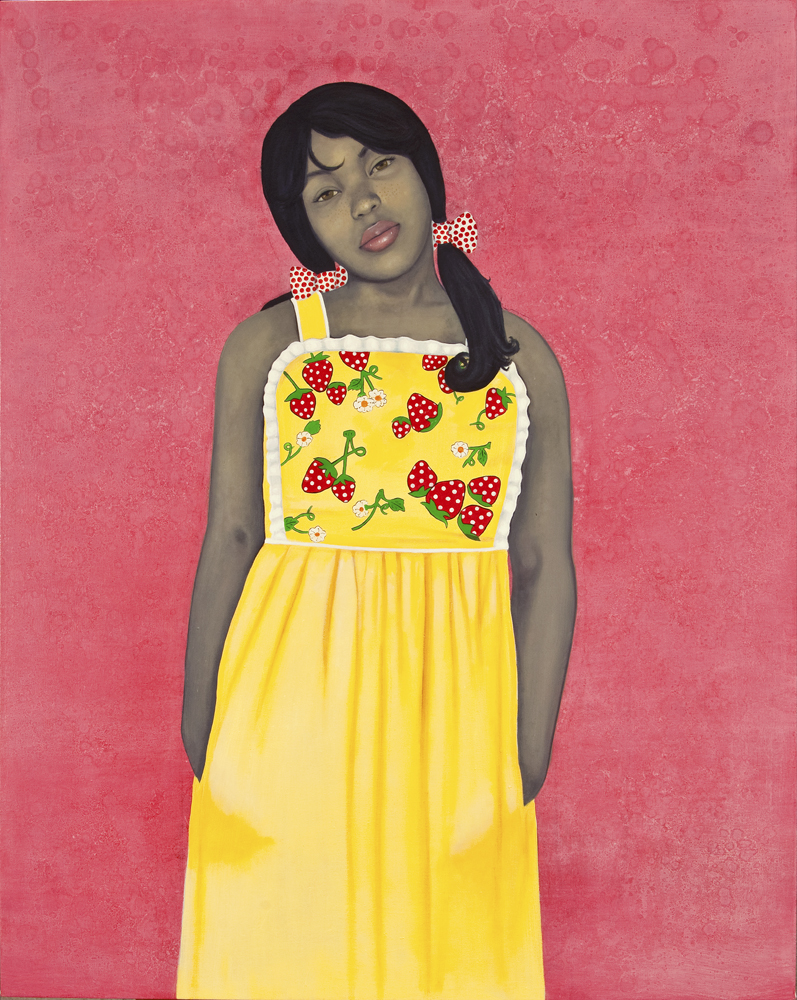 Amy Sherald, They call me Redbone but I’d rather be Strawberry Shortcake, 2009; Oil on canvas, 54 x 43 in.; National Museum of Women in the Arts, Gift of Steven Scott, Baltimore, in honor of the artist and the 25th Anniversary of NMWA; © Amy Sherald