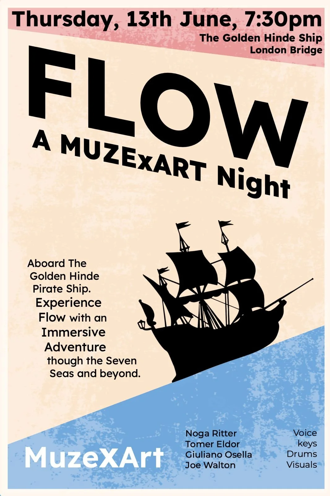 Muze Collective - Cross Art improv night on a pirate ship! 