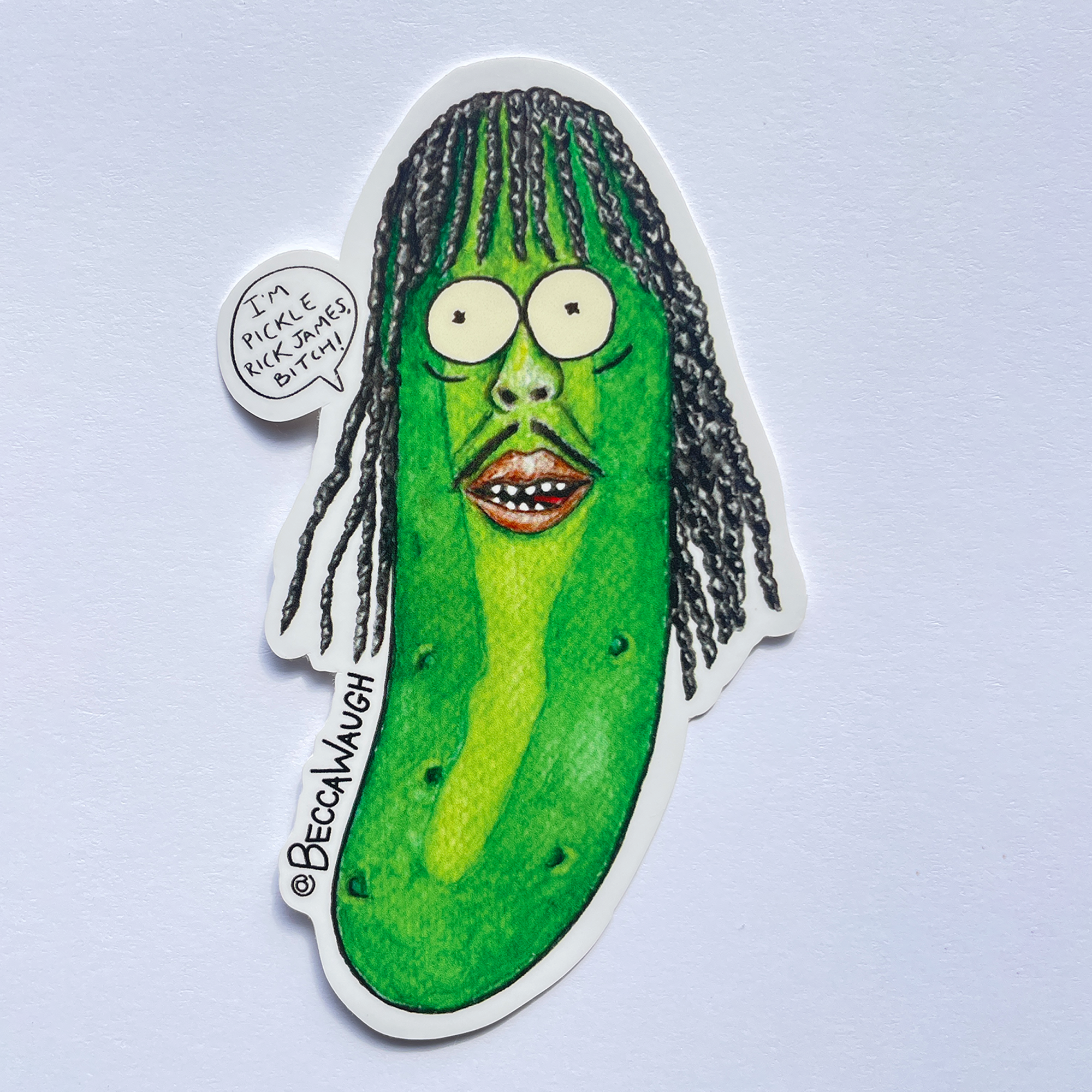 Pickle Rick James Art Sticker