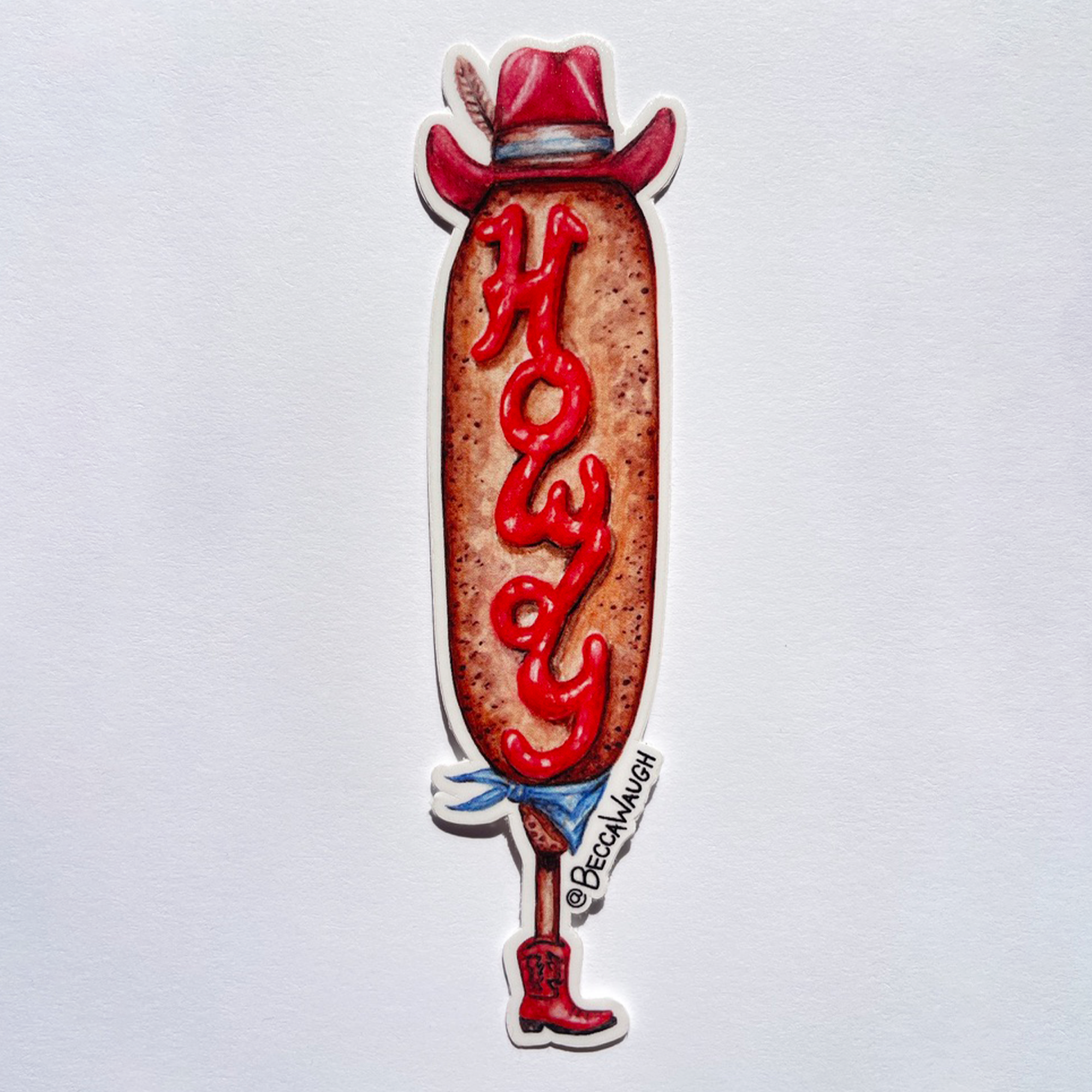 Howdy Dog Art Sticker