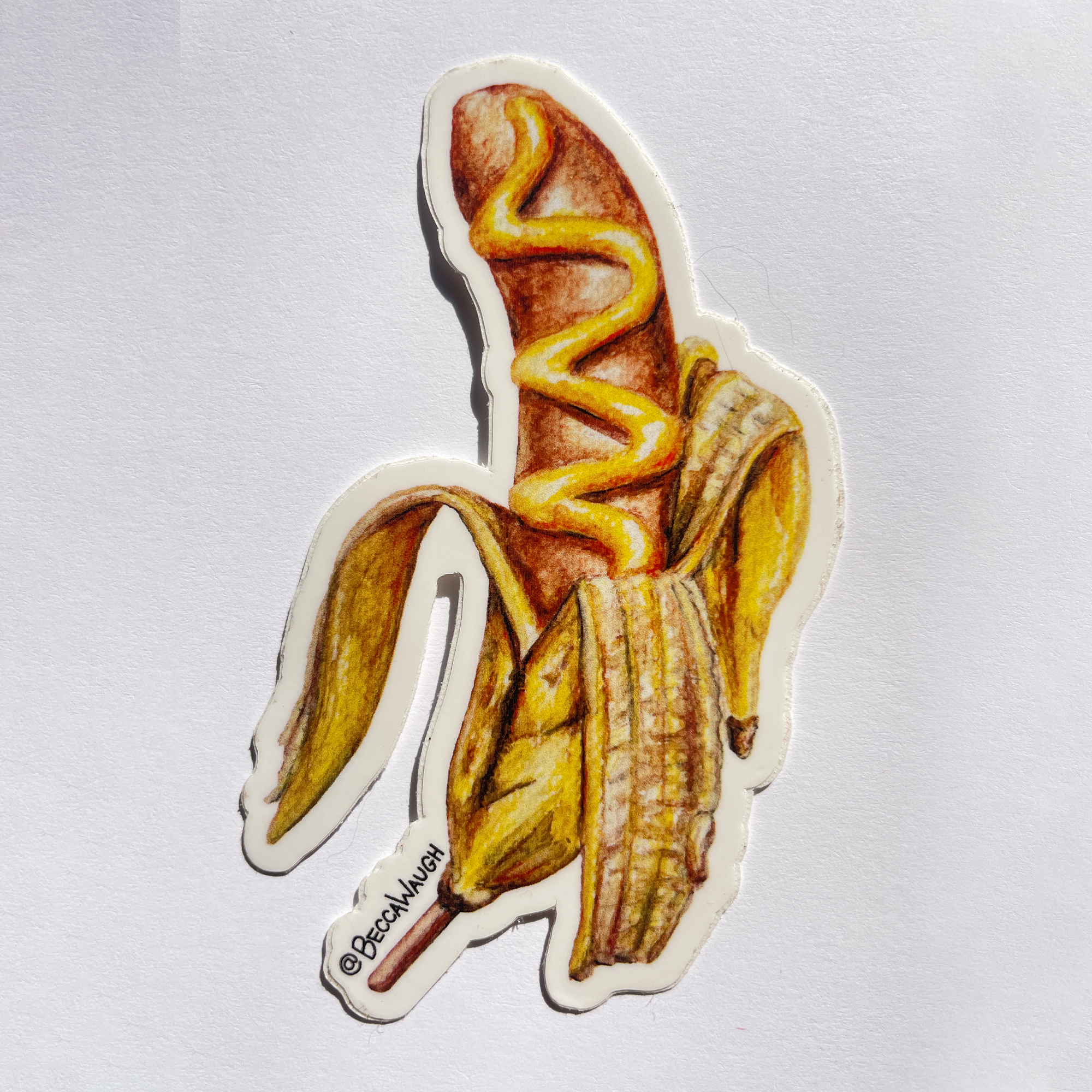 Banana Dog Art Sticker