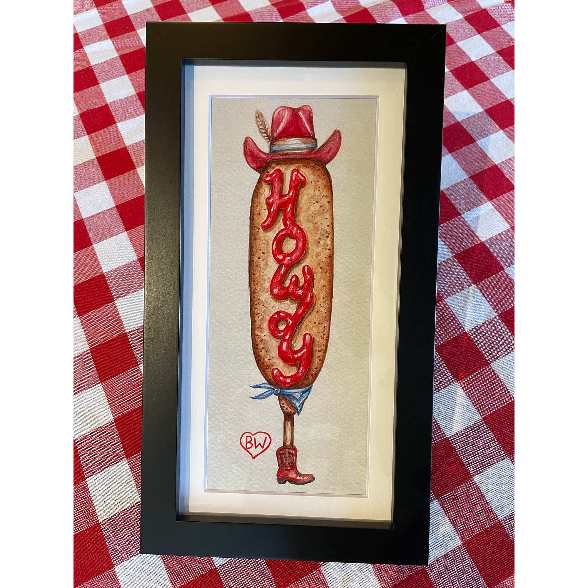 "Howdy Dog" Print in Black Frame