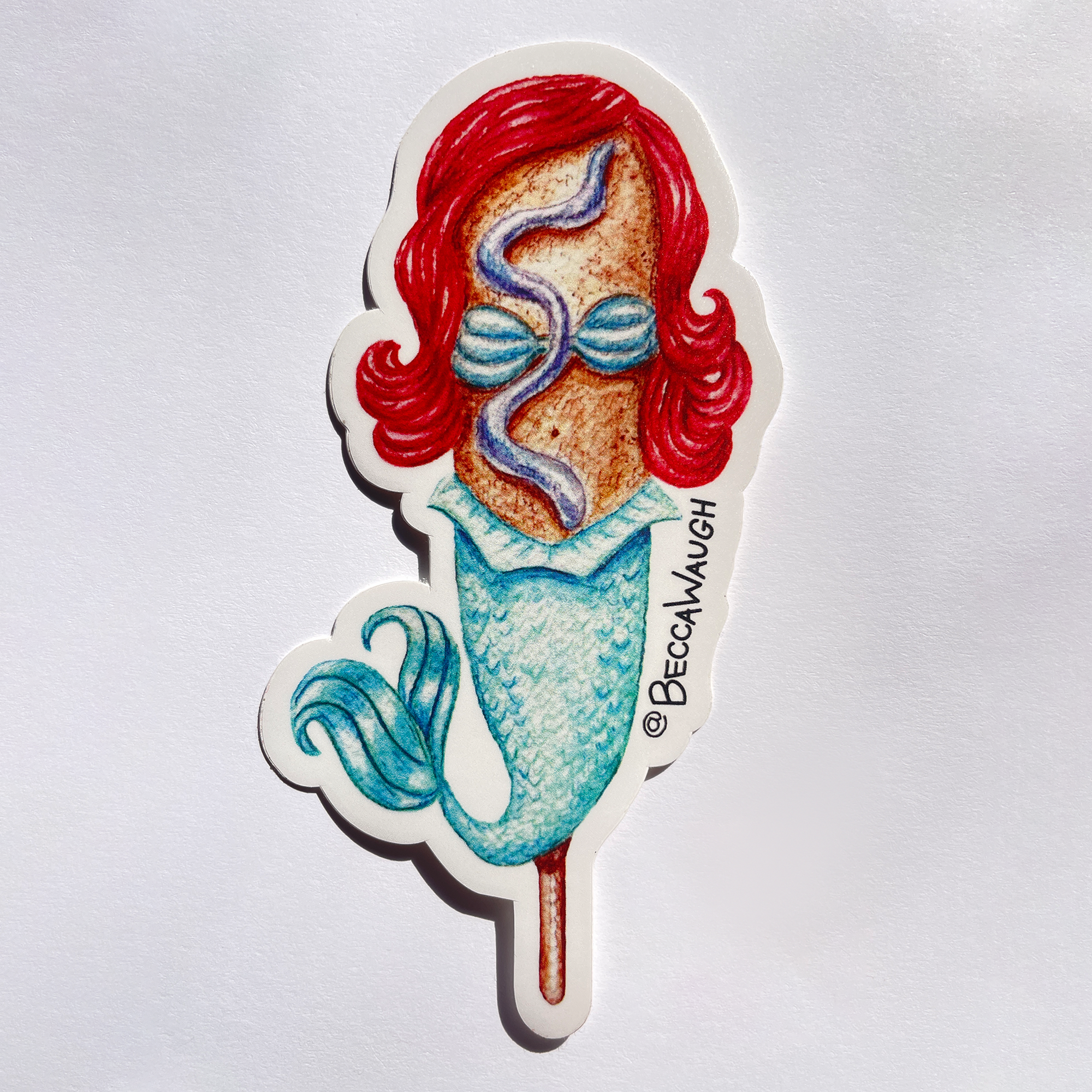 Mermaid Dog Art Sticker