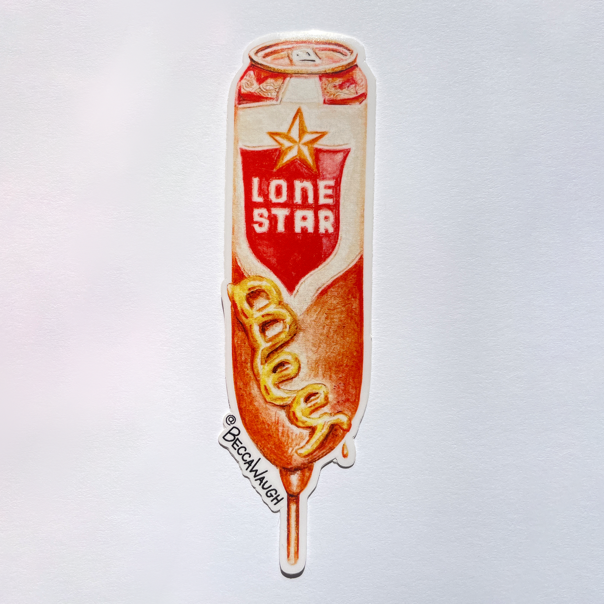 LoneStar Beer Dog Art Sticker