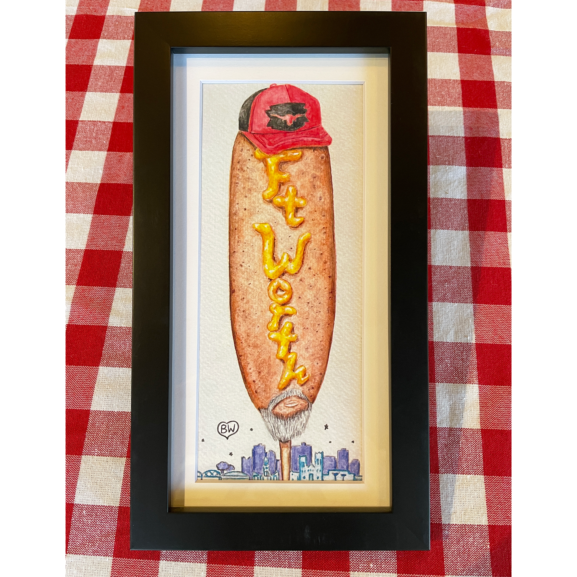 "Fort Worth Dog" Print in Black Frame