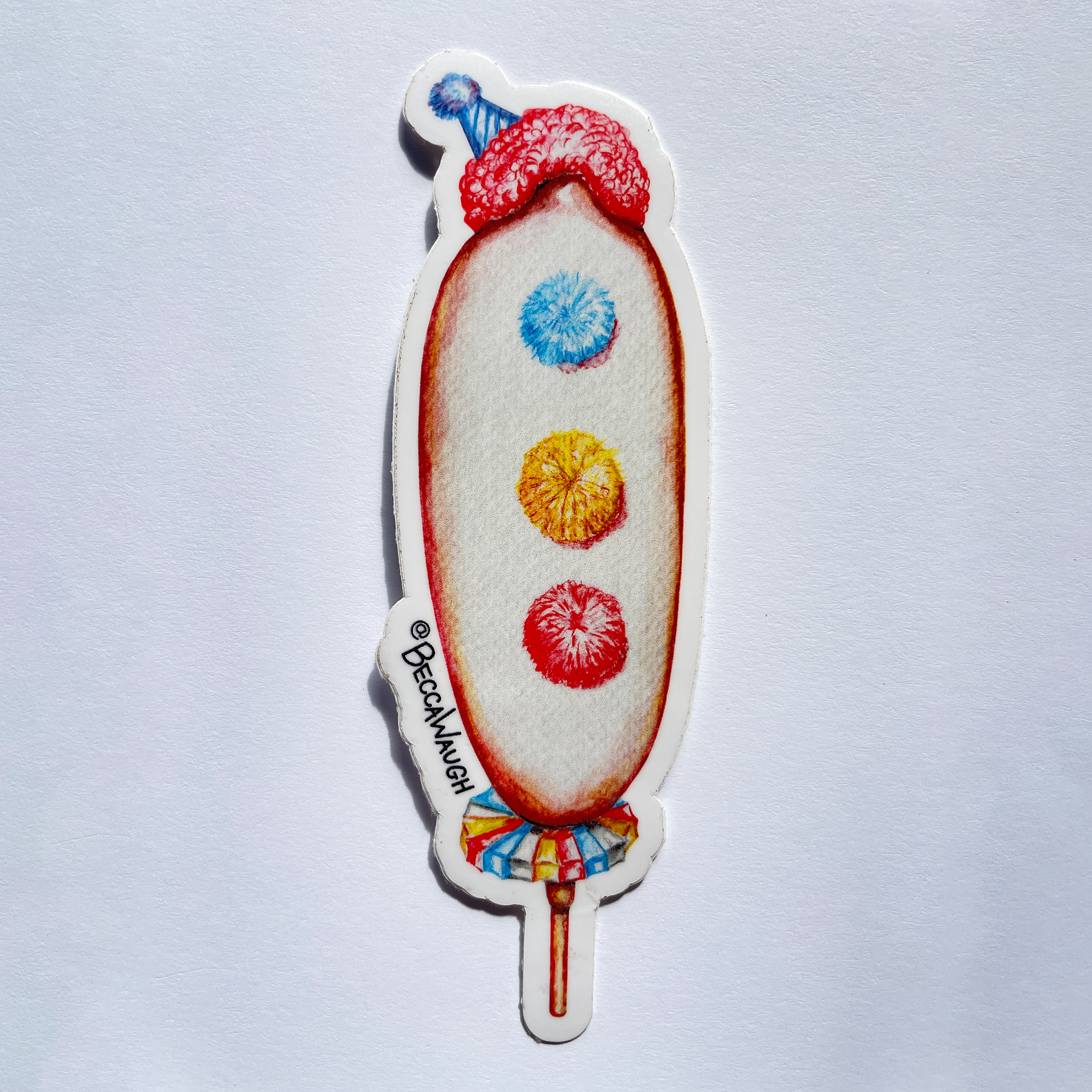 Clown Dog Art Sticker