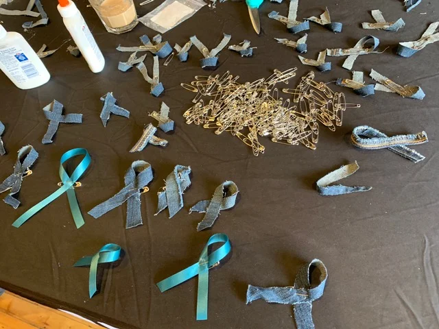 HFTD joined YWCA at Sip of Hope to make ribbons for Sexual Assault Awareness Month and Denim Day this April.