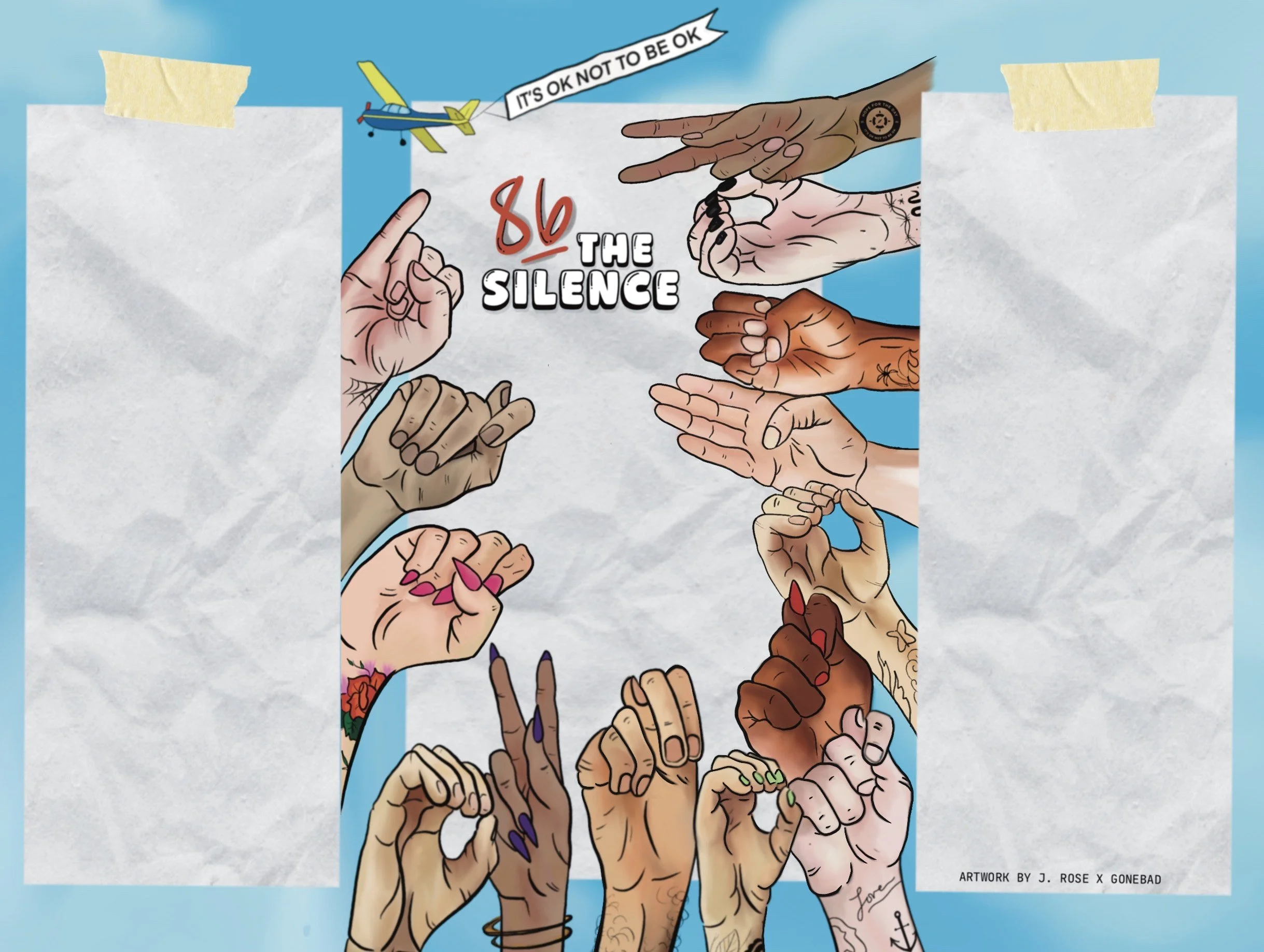 a beer can label with IT'S OK NOT TO BE OK in american sign language