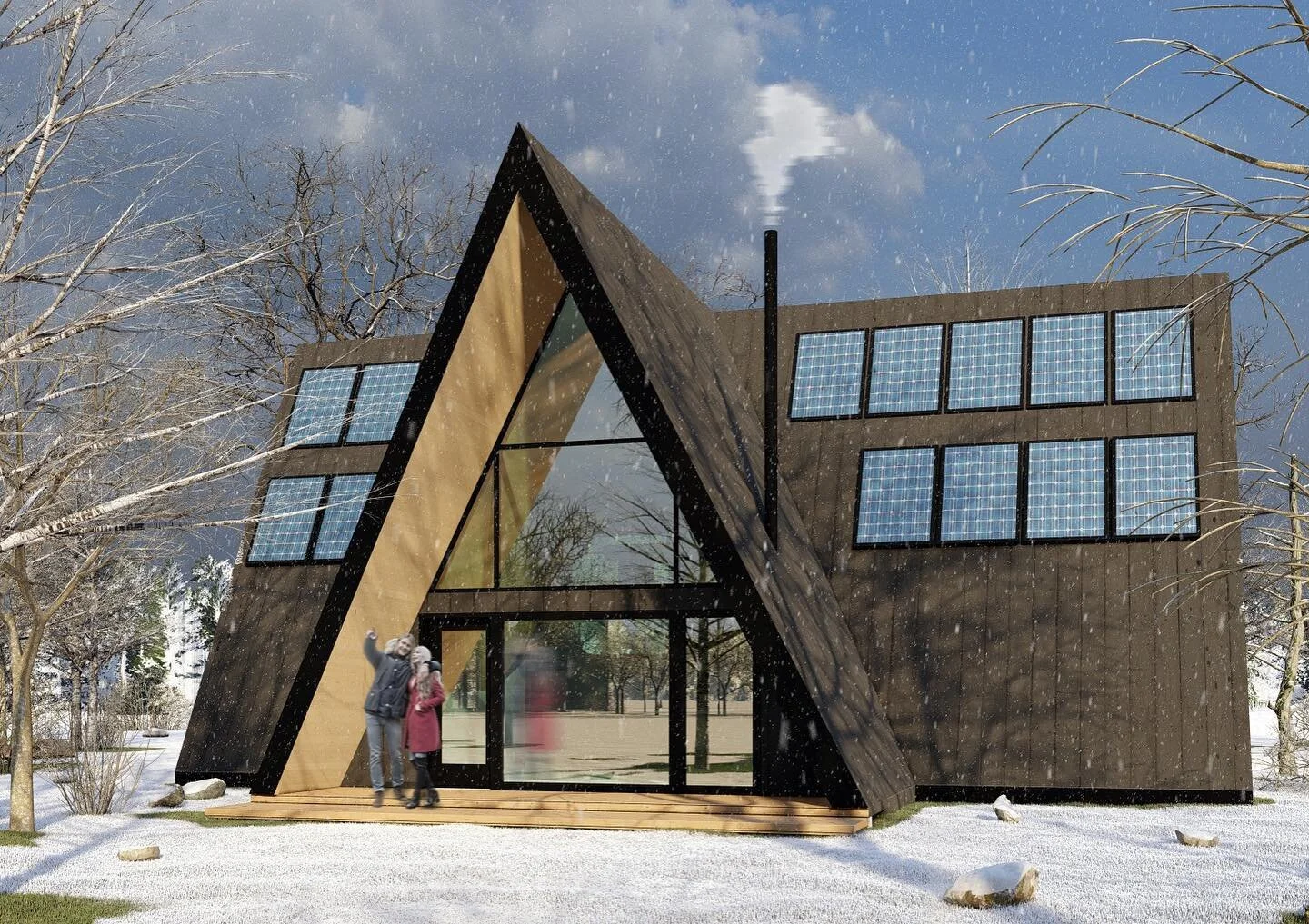 ❄️ A-Frame in the woods.  #kjoarchitecture #design #architecture #notinphilly #mar2021