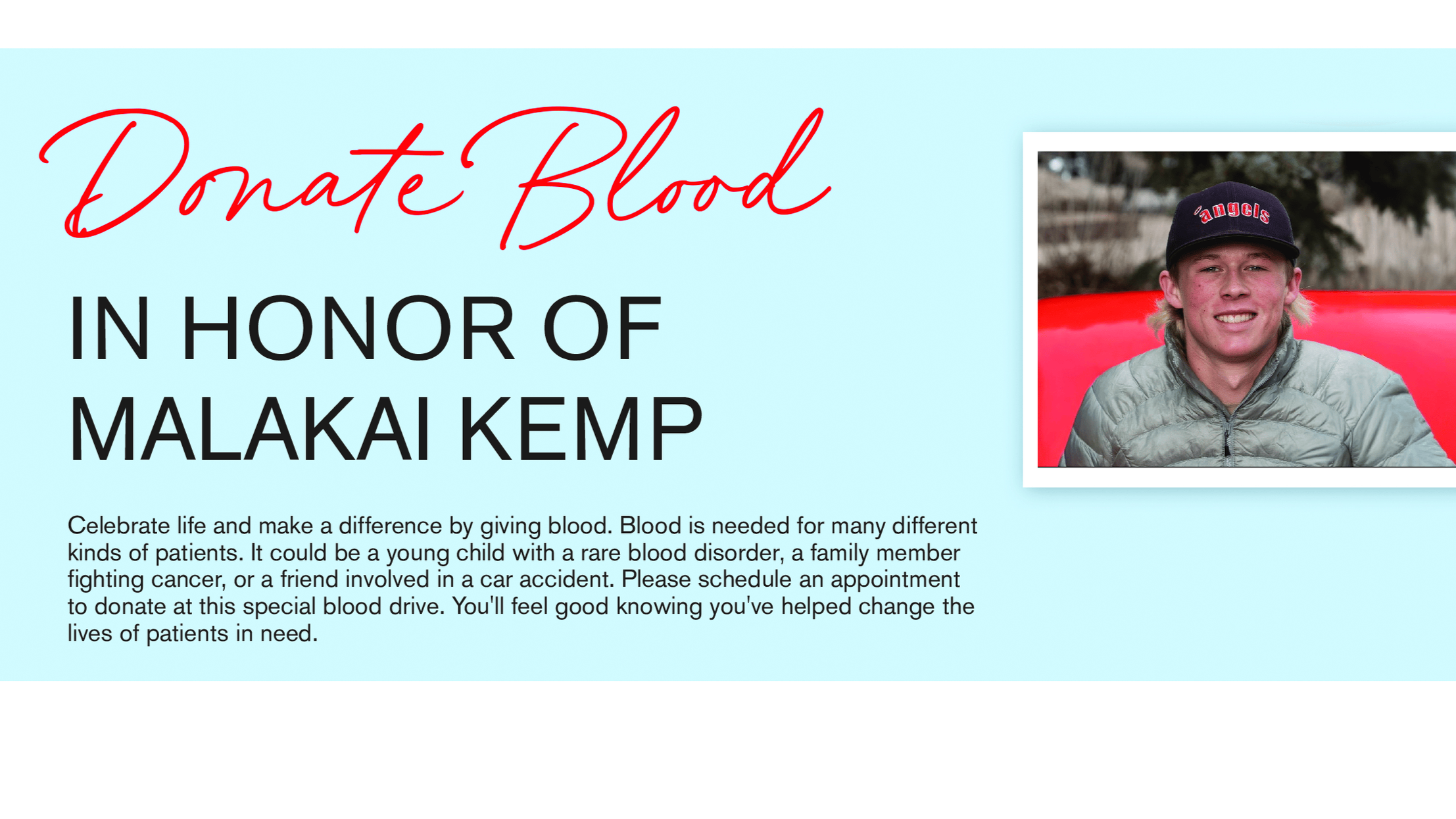 Blood Drive in Memory of Malakai Kemp