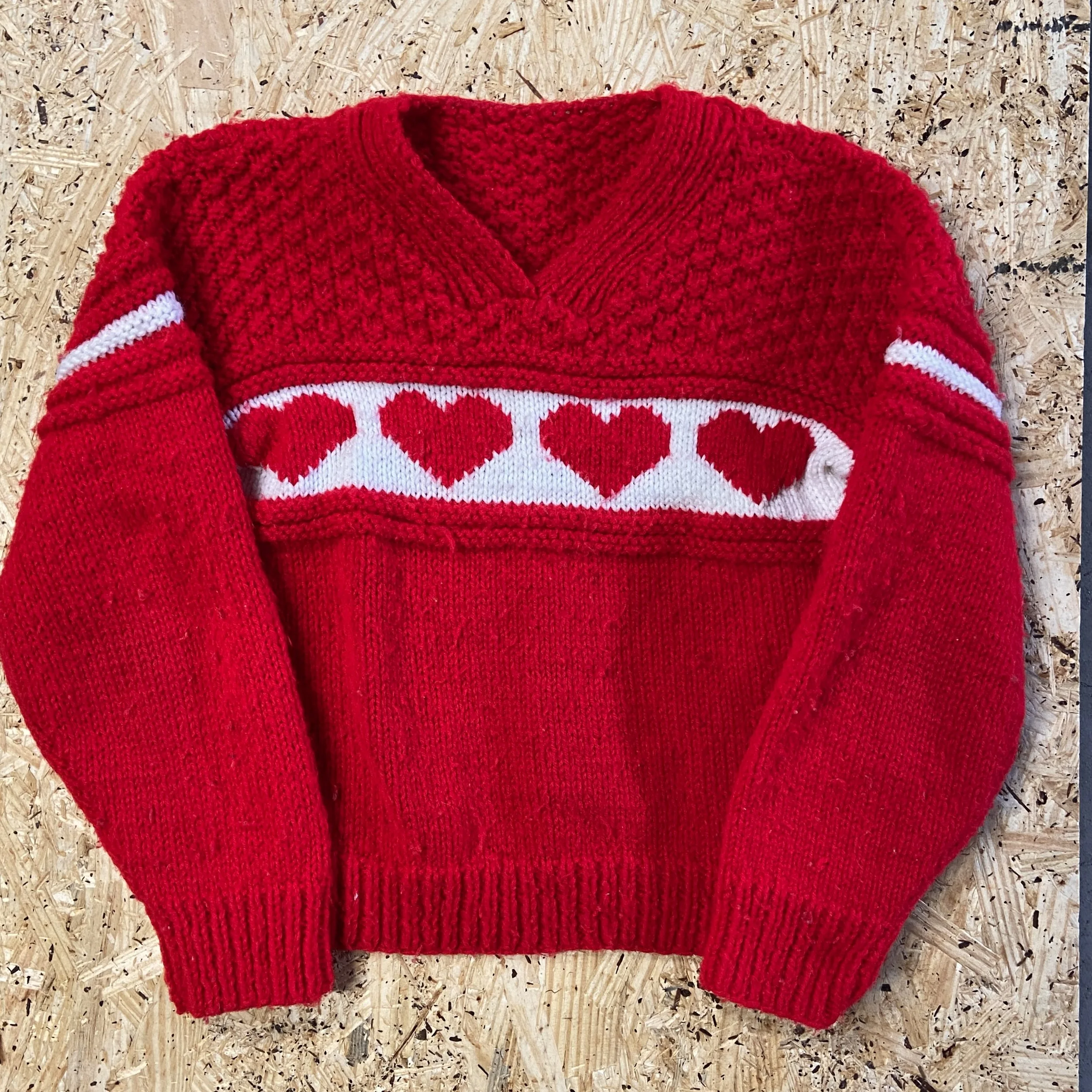 Vintage Hand Knit Heart Sweater — CRUEL WORLD