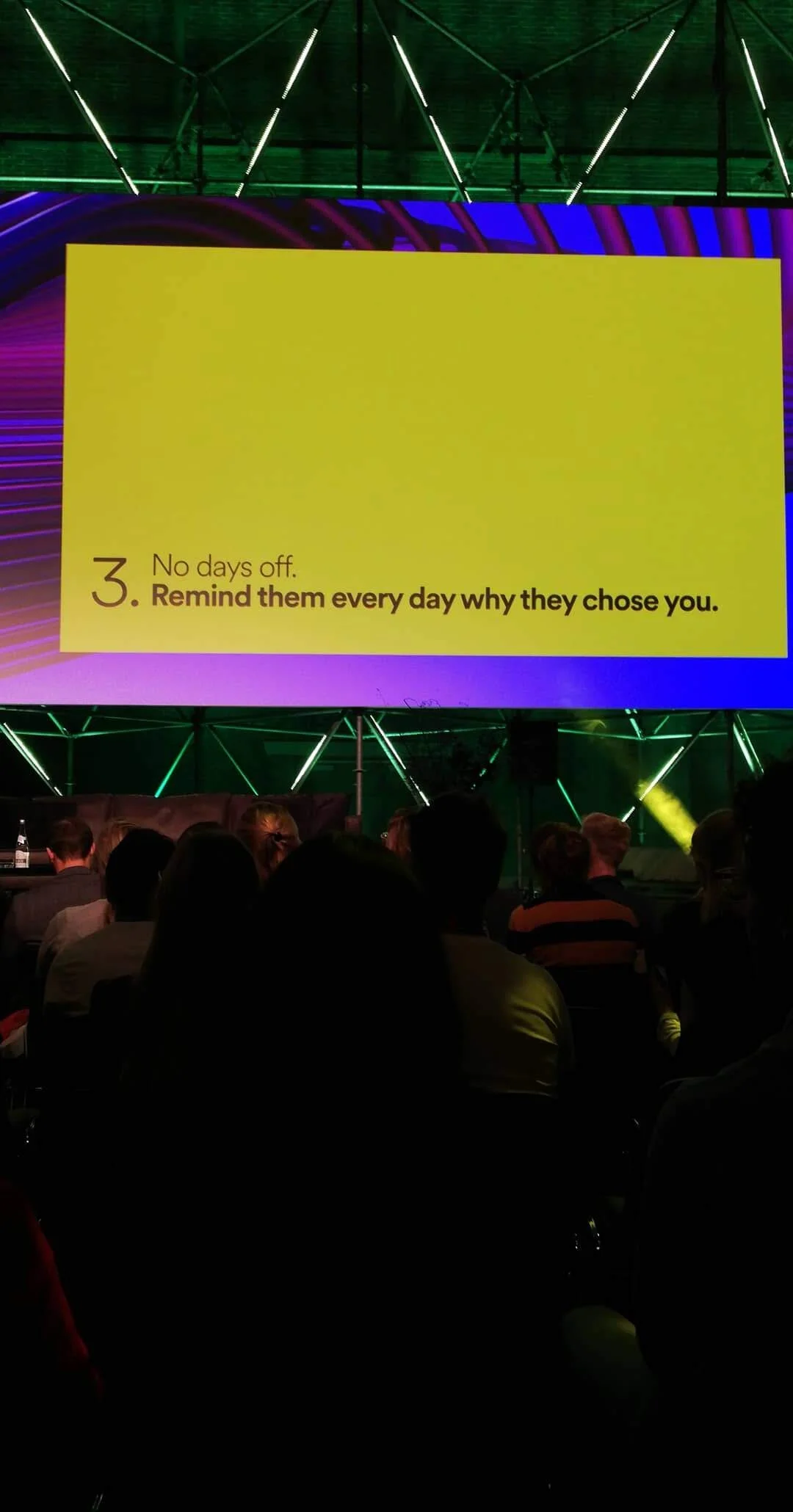 Another great rule by Zach from Spotify. Branding is a constant effort, customers can forget about you every day.