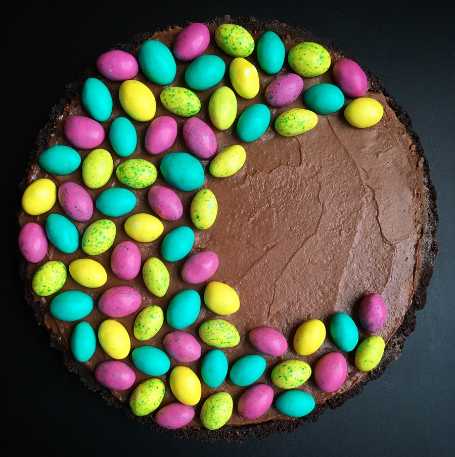  Date: March 29, 2018   Show a little egg. 🥚I Chocolate passionfruit tart (hi,&nbsp;   @valrhonausa   !) and some neon&nbsp;   @mmschocolate   &nbsp;nuggz because this lady is shellbent on living her nest life and refuses to be eggnored. She’s got a
