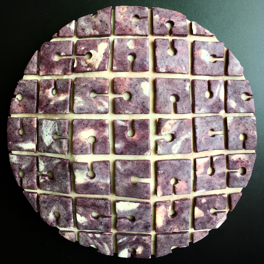   Lamp of approval. 🕹|Blueberry peach pie with blueberry tiles inspired by a rad floor lamp from    @atelier_areti    to prove that inspiration is everywhere. I’m often asked which artists insfire me but the bright answer is that it’s really everyda