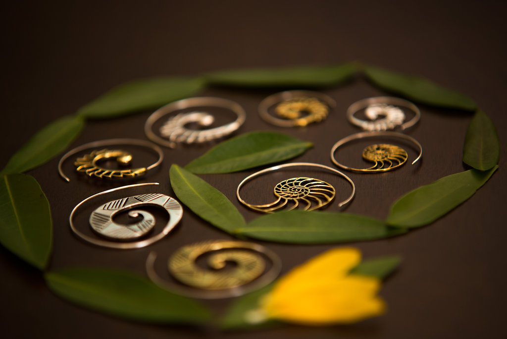 Spiral earrings - spiral hoops, tribal spirals, lotus spirals, silver spirals and gold spirals!