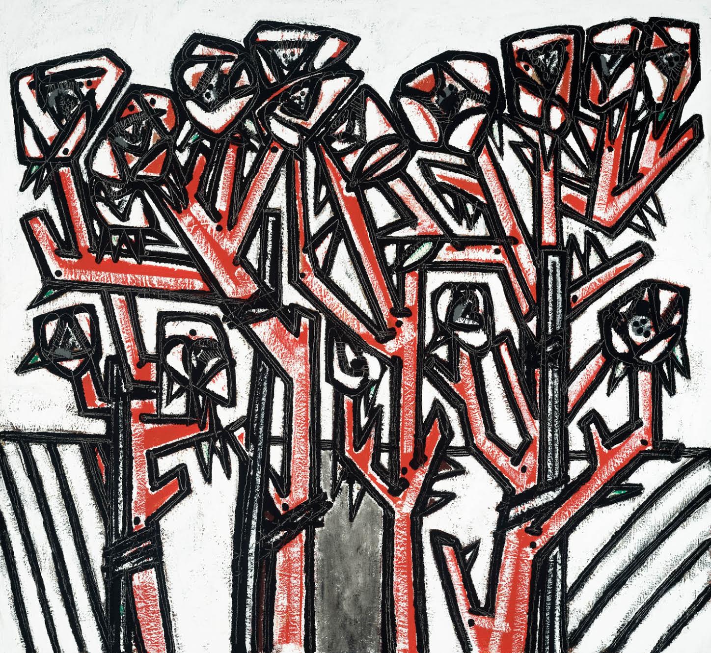 Red Roses in January with Green Thorns, 2017