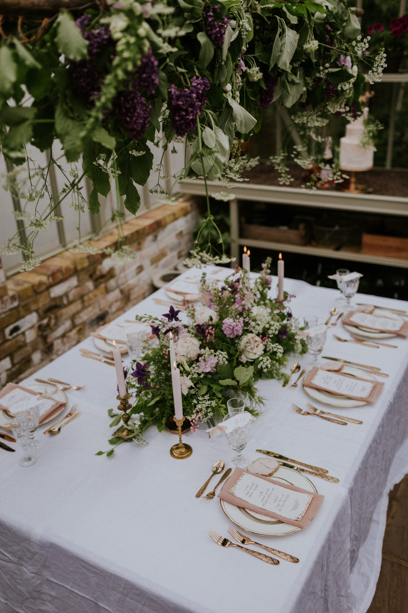 The gorgeous table setting. Styled by Amy with that lush floral design by Leigh and Sarah.
