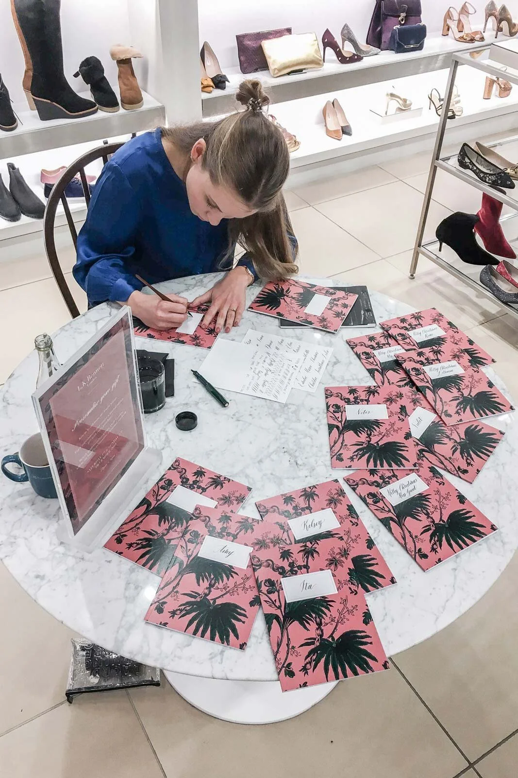 Personalising notebooks at L.K. Bennett with Quill London