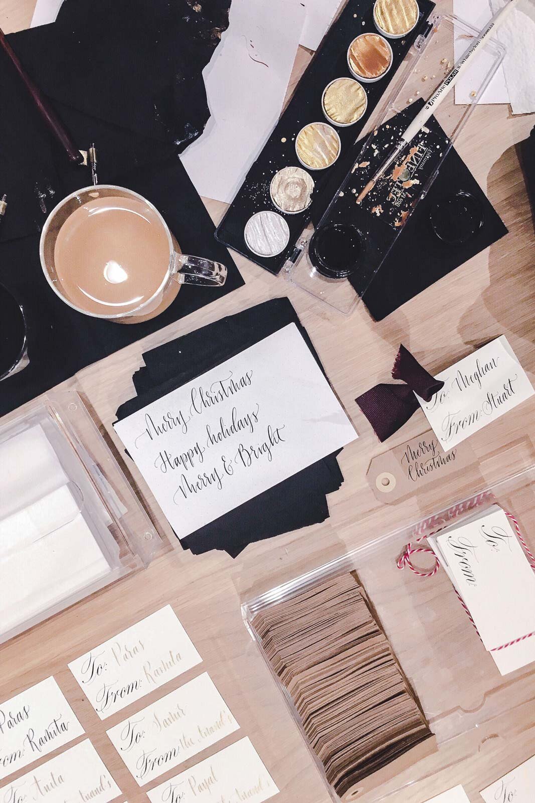 Christmas calligraphy for Goop with Quill London
