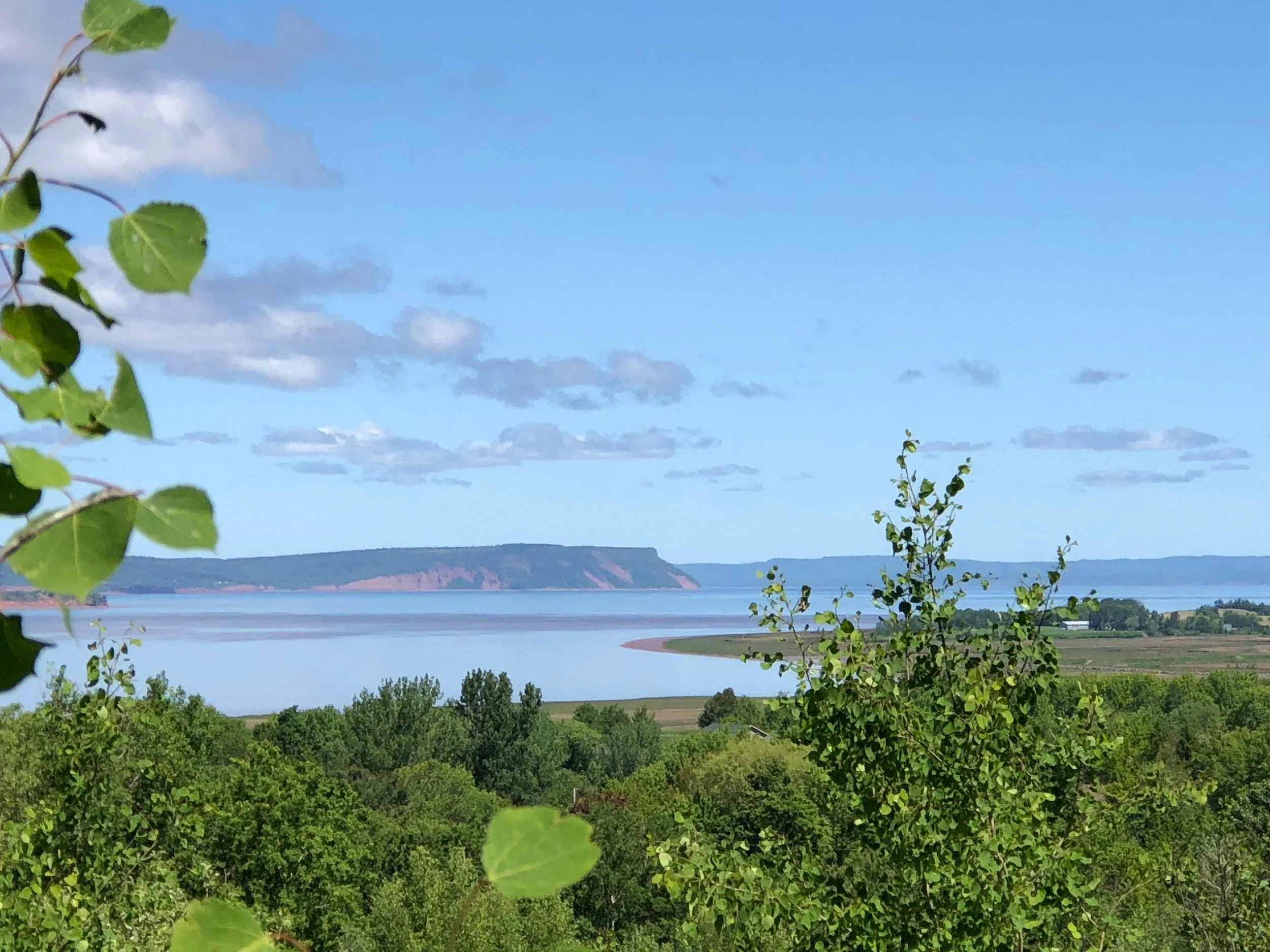 The view of Wolfville Harbour and Cape Blomidon from Reservoir Park in Wolfville.