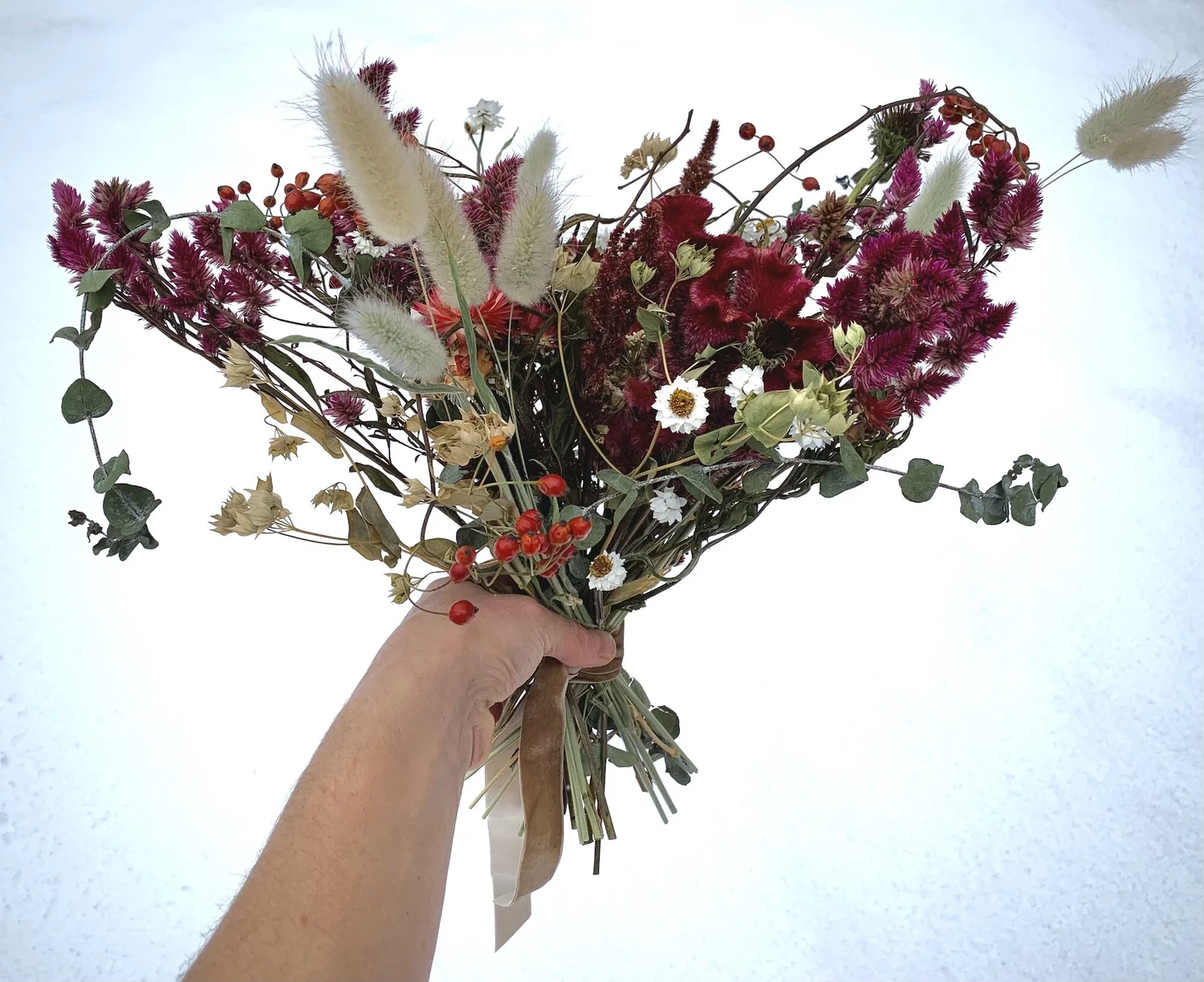 Dried Flower Bouquet Blossoming Bough Flowers