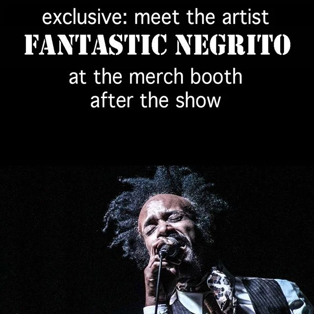 Less than one hour left until @fantasticnegrito takes the main stage here in downtown #oakland . Bonus: He will be signing merch and taking pictures at the merch booth after the show. Don't miss out!
