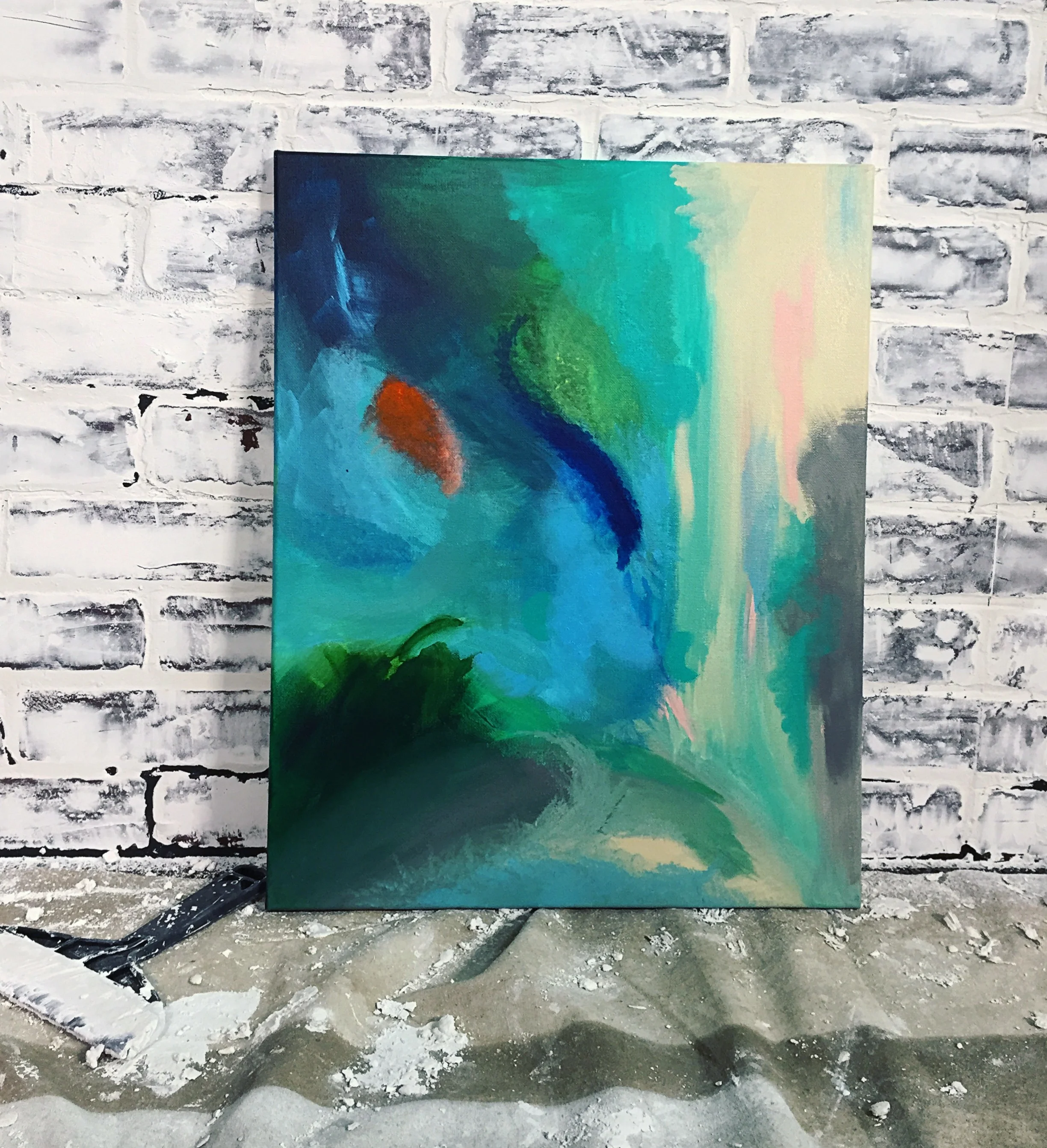  1 of 4 canvases created to fill in the background of a local TV show (Real Life TV). 