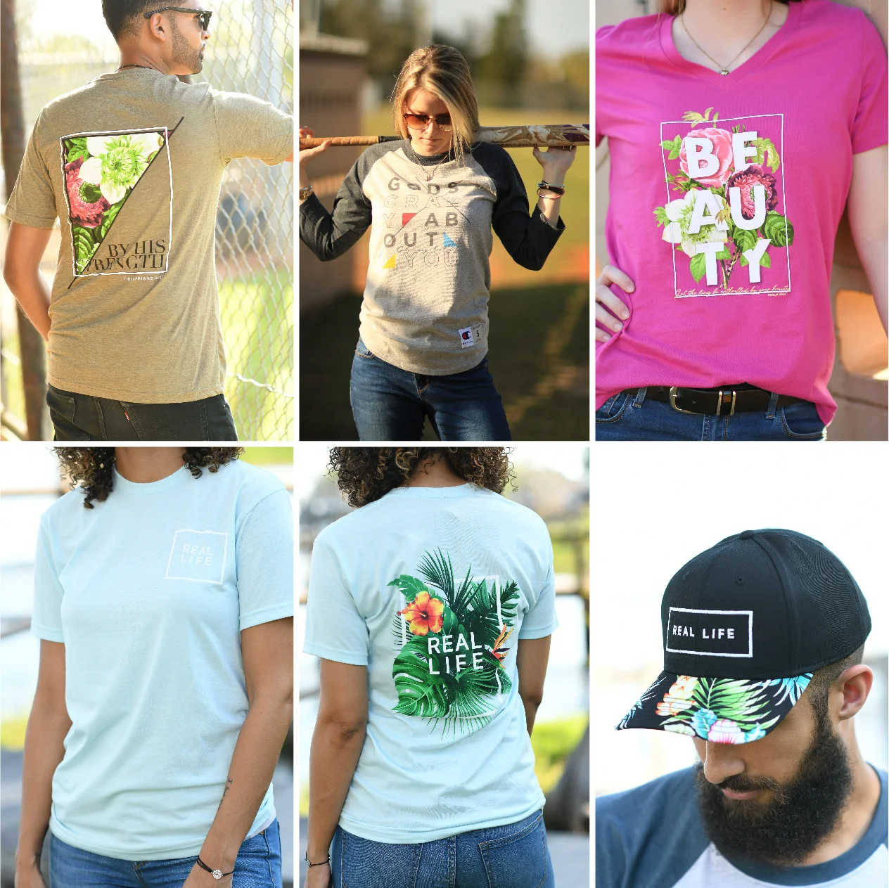  Spring merchandise at Real Life - floral friendly and ready for spring training. 