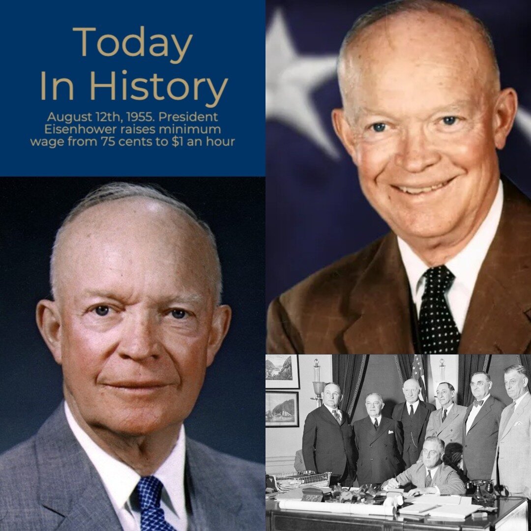 Can you imagine being paid $1 per hour today?! Inflation...

August 12th, 1955. US President Eisenhower raises minimum wage from 75 cents to $1 an hour.