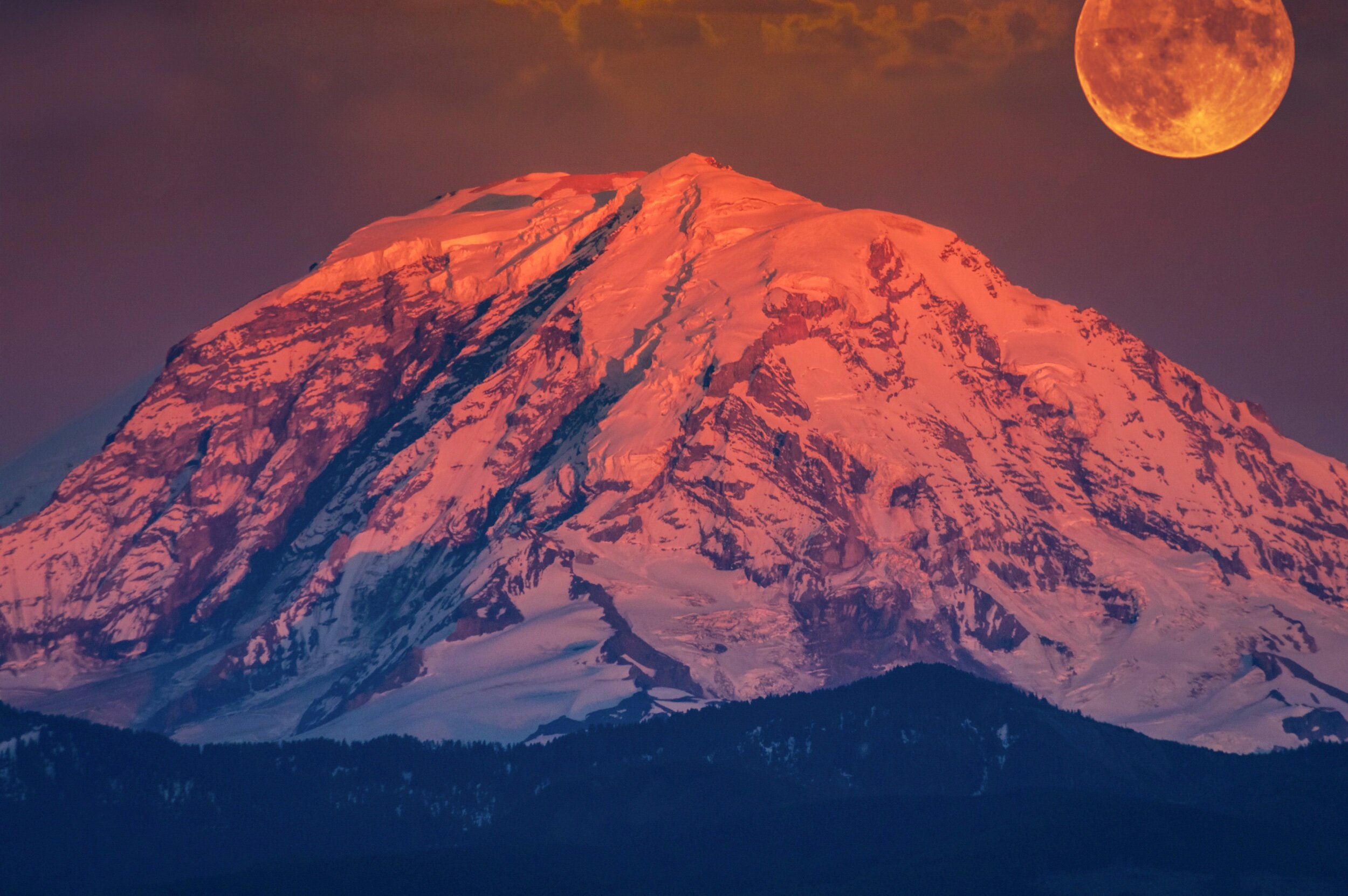 Full Moon Over Mt. Rainier
