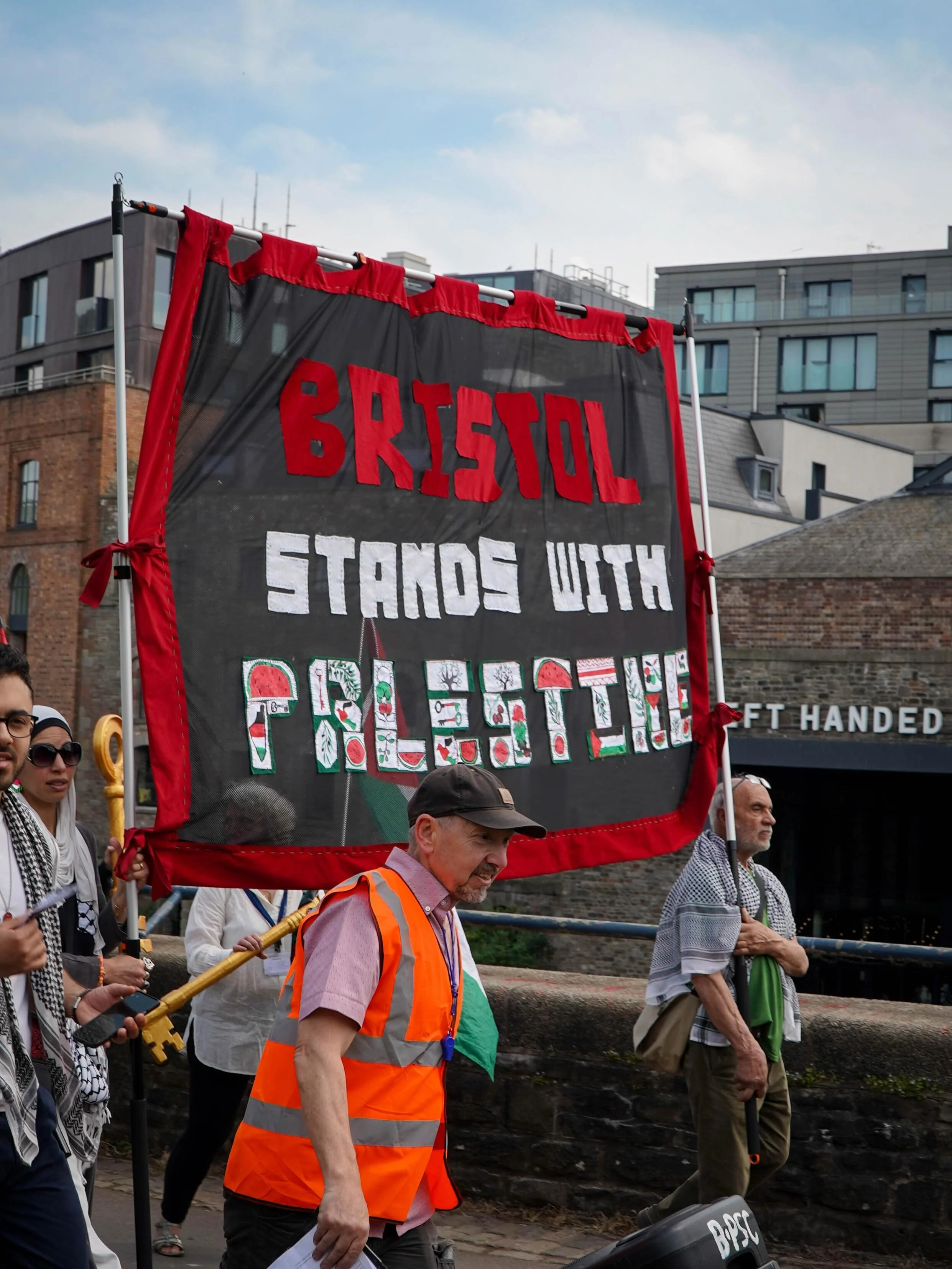 My first big Palestine protest since leaving fascist America. The Bristol Nakba rally had a big turnout and plenty of amazing activists present, including @sumud_ben from the latest Global Sumud Flotilla. For my followers who don&rsquo;t know, Nakba 