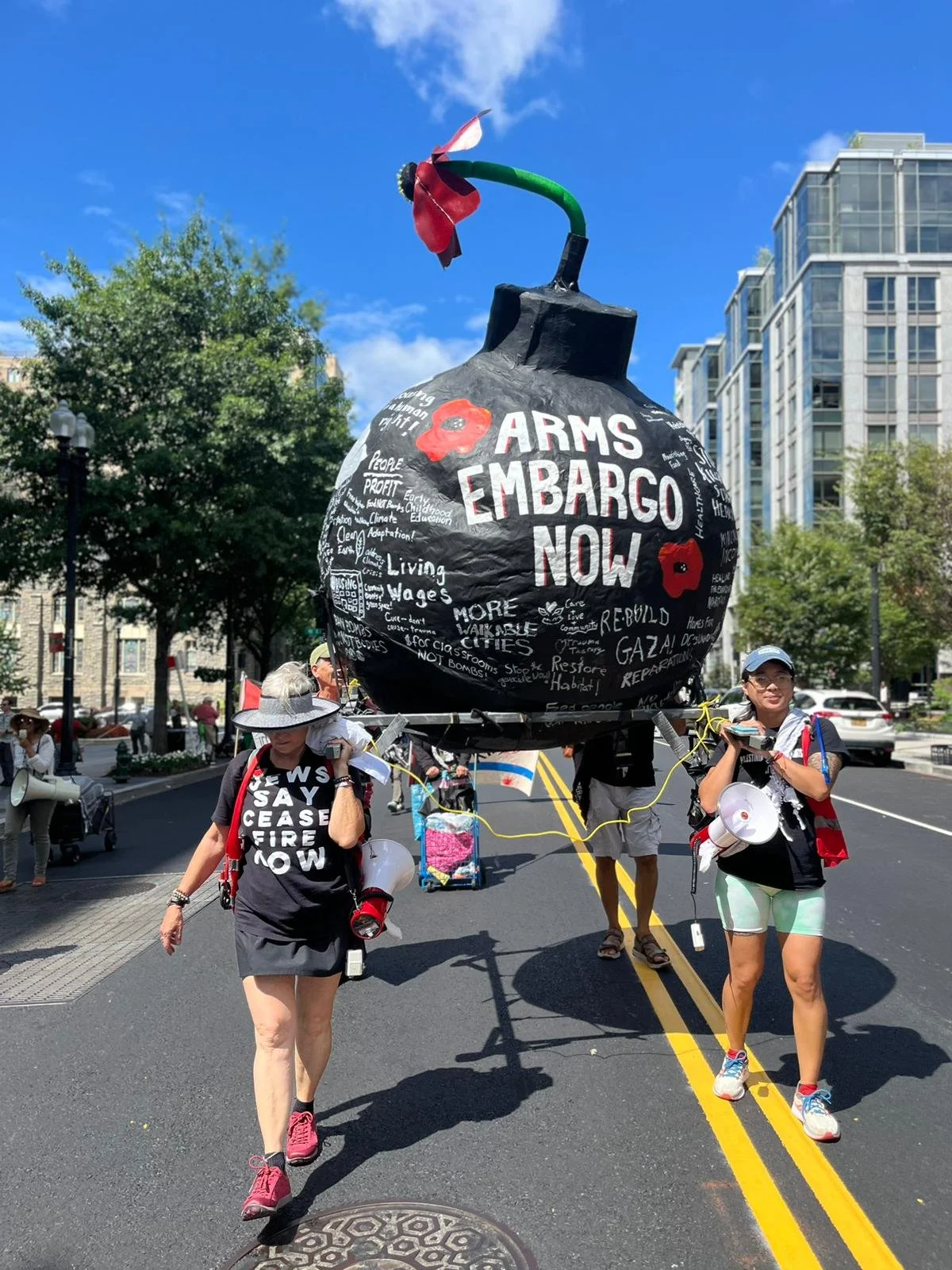 I helped design the concept and paint this anti war display.